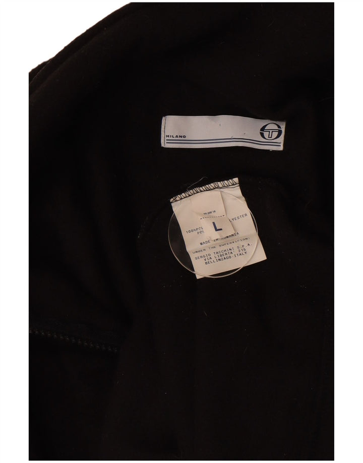 Maglione in pile da uomo Sergio Tacchini con zip e collo grande in poliestere nero