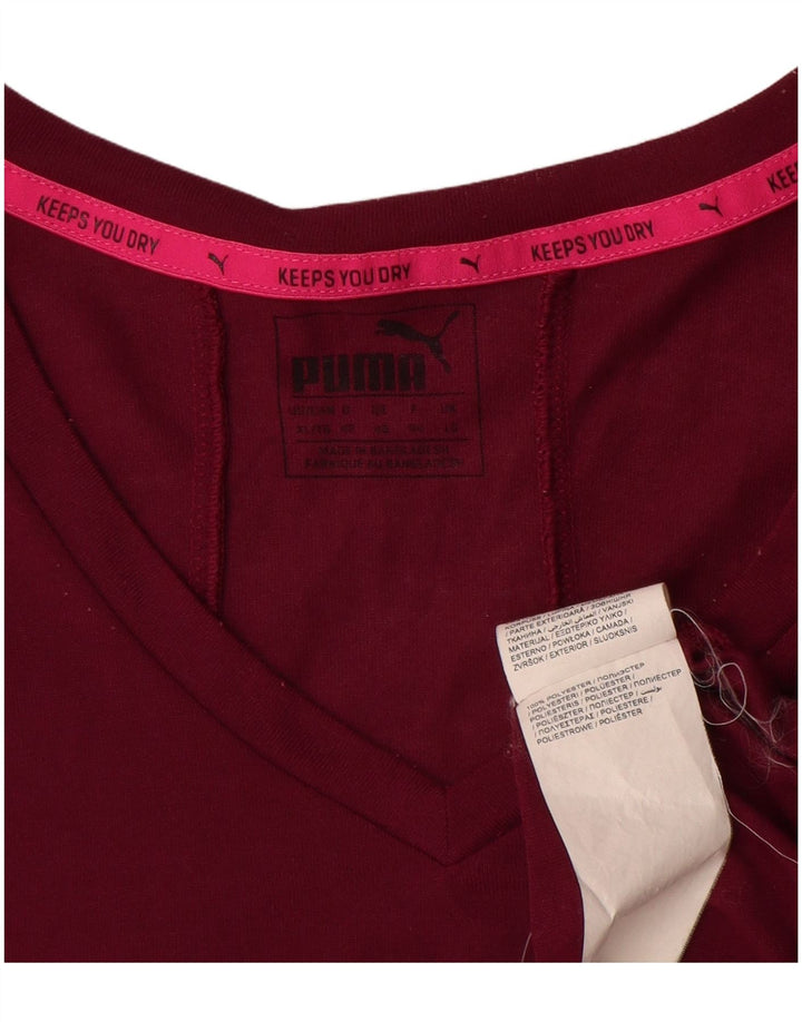 T-shirt da donna Puma UK 16 grande bordeaux in poliestere