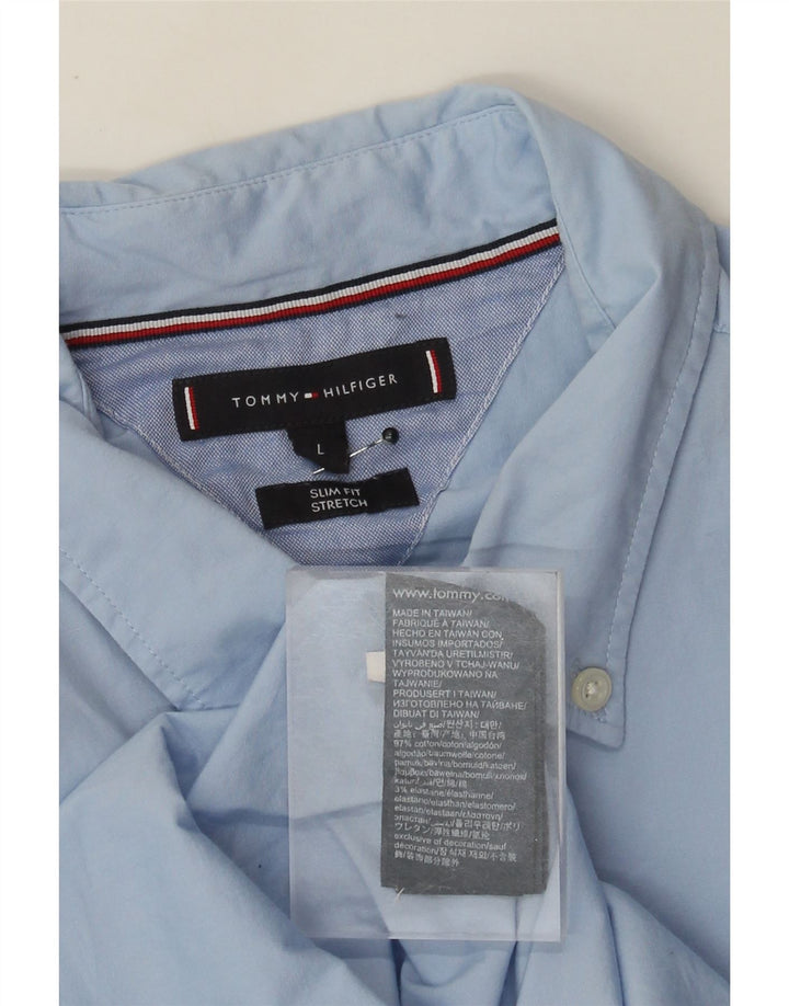 Camicia slim fit da uomo Tommy Hilfiger grande blu