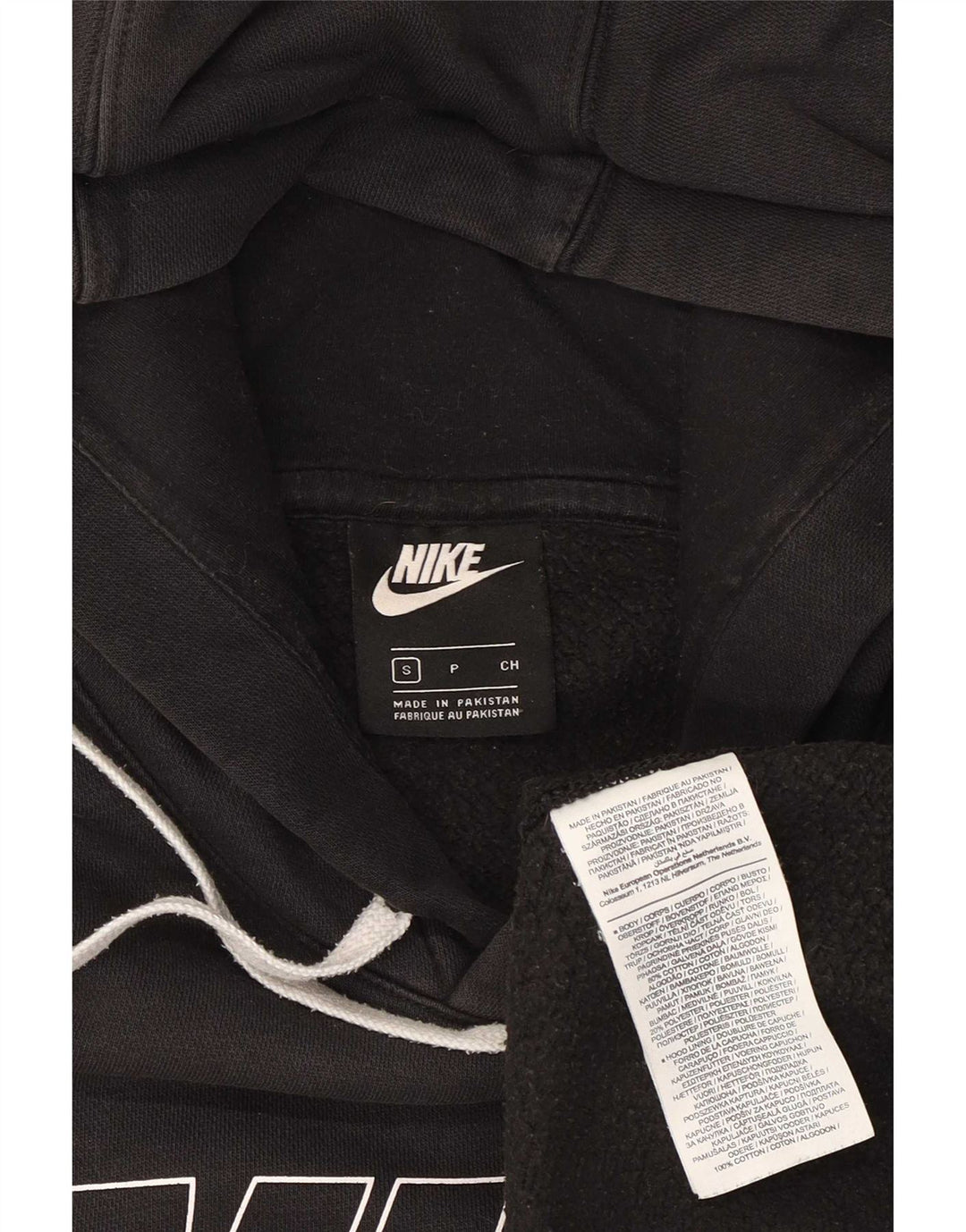 Felpa con cappuccio grafica Nike da uomo piccola in cotone nero