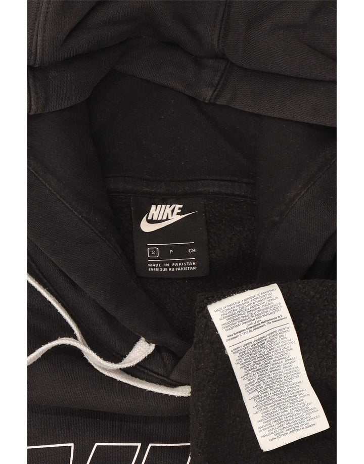 Felpa con cappuccio grafica Nike da uomo piccola in cotone nero