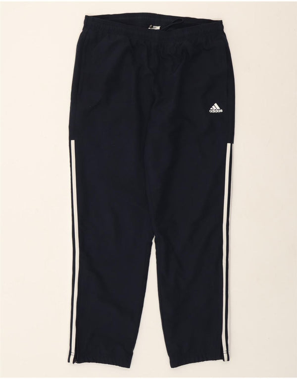 Pantaloni da tuta da uomo Adidas grandi sportivi in poliestere blu navy