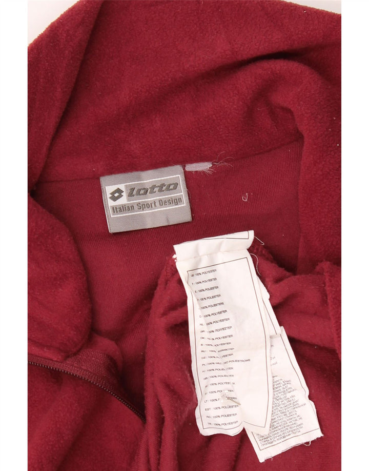 Maglione in pile da uomo Lotto con zip e collo in poliestere rosso medio