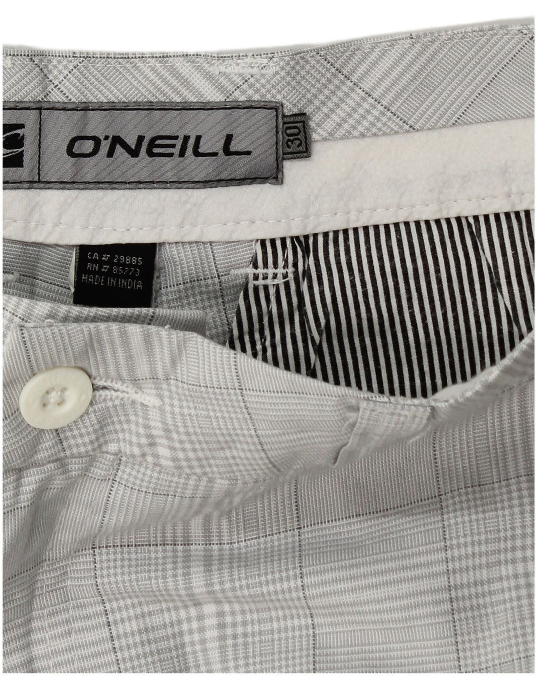 Pantaloncini chino da uomo O'Neill W30 pied de poule grigio medio