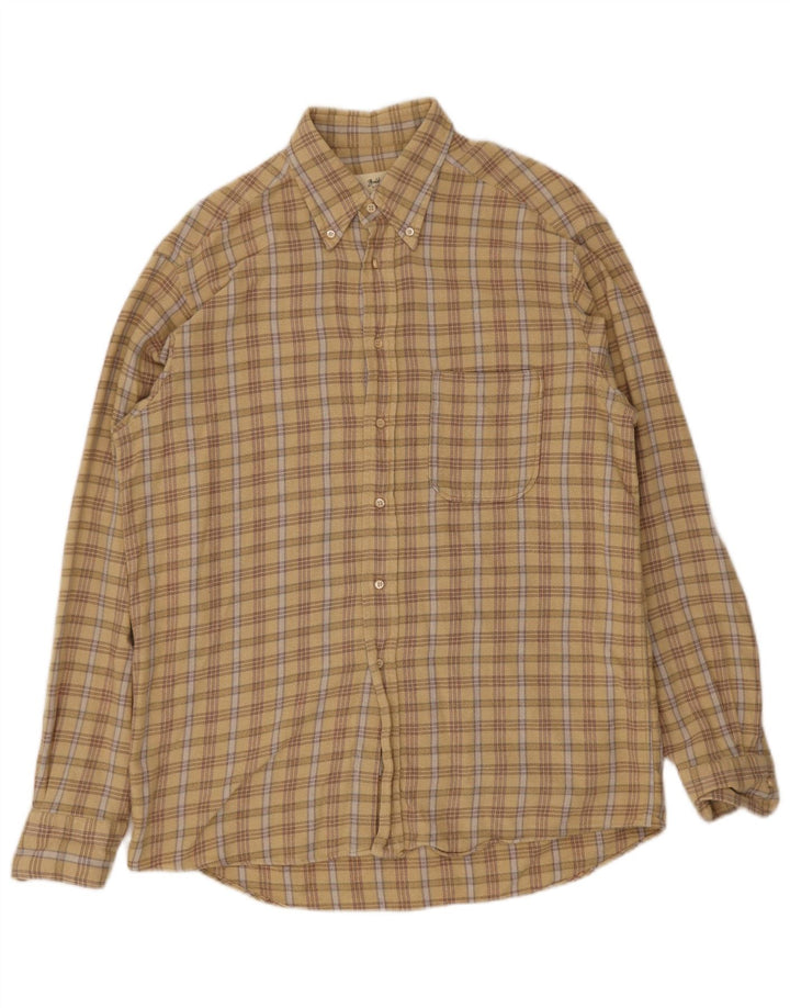 Camicia in flanella da uomo Hugo Boss taglia 41 grande quadri beige