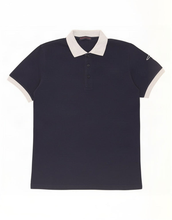 Polo Rugby Uomo Trussardi Jeans Large in Cotone Blu Navy