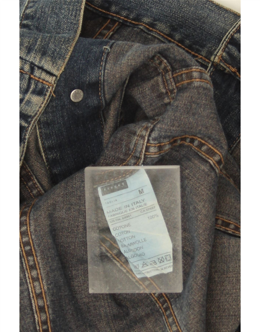 Giacca in denim da donna Sisley UK 14 cotone blu medio