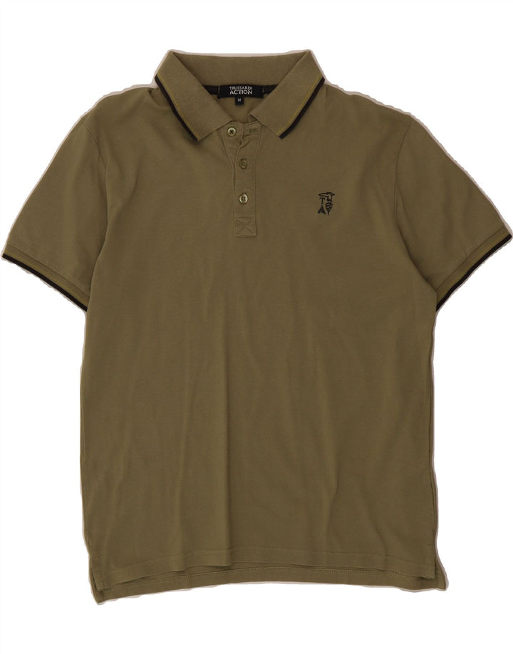 TRUSSARDI Mens Polo Shirt Medium Green Cotton Vintage Trussardi and Second-Hand Trussardi from Messina Hembry 