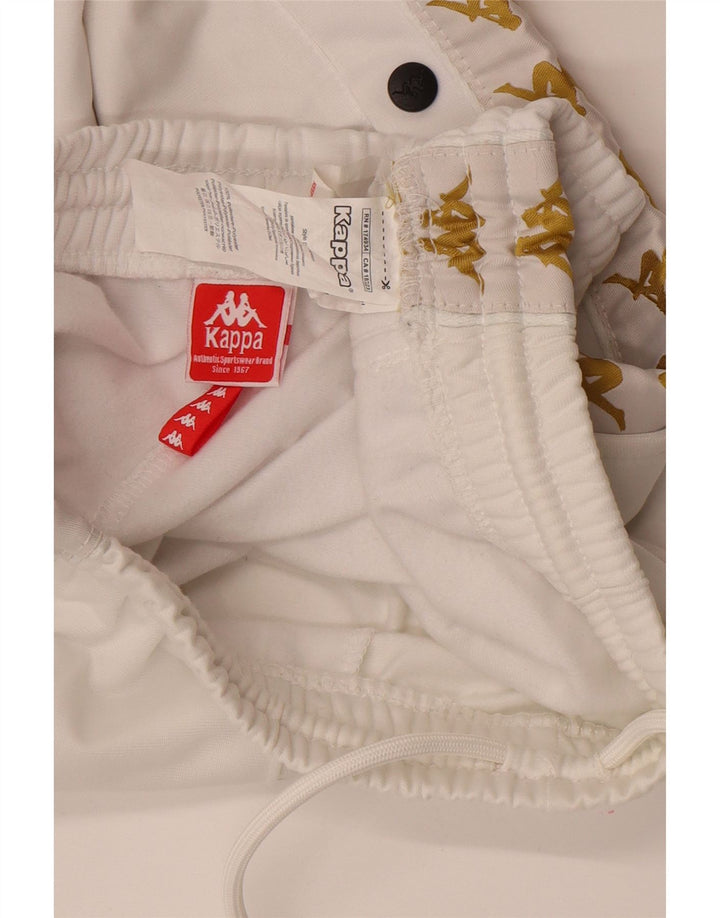 Pantaloni da tuta con grafica Kappa da uomo piccoli bianchi in poliestere