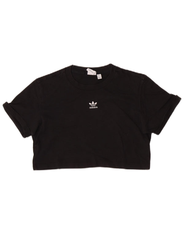 T-shirt corta da donna Adidas UK 12 cotone medio nero