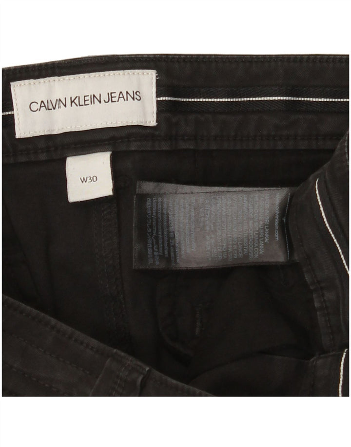 CALVIN KLEIN Pantaloni cargo slim da uomo W30 L29 cotone nero