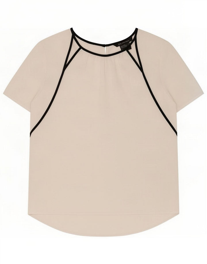 Armani Exchange Camicetta da donna Top UK 14 Medium White Colourblock Poliestere