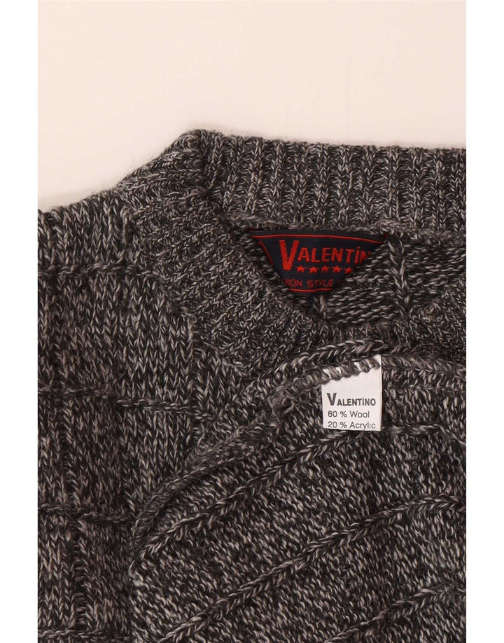 Valentino Uomo Maglione Girocollo Maglione Grande Lana Grigia
