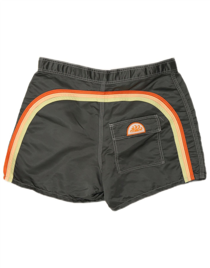 Pantaloncini da bagno da uomo Sundek in nylon color block grigio medio