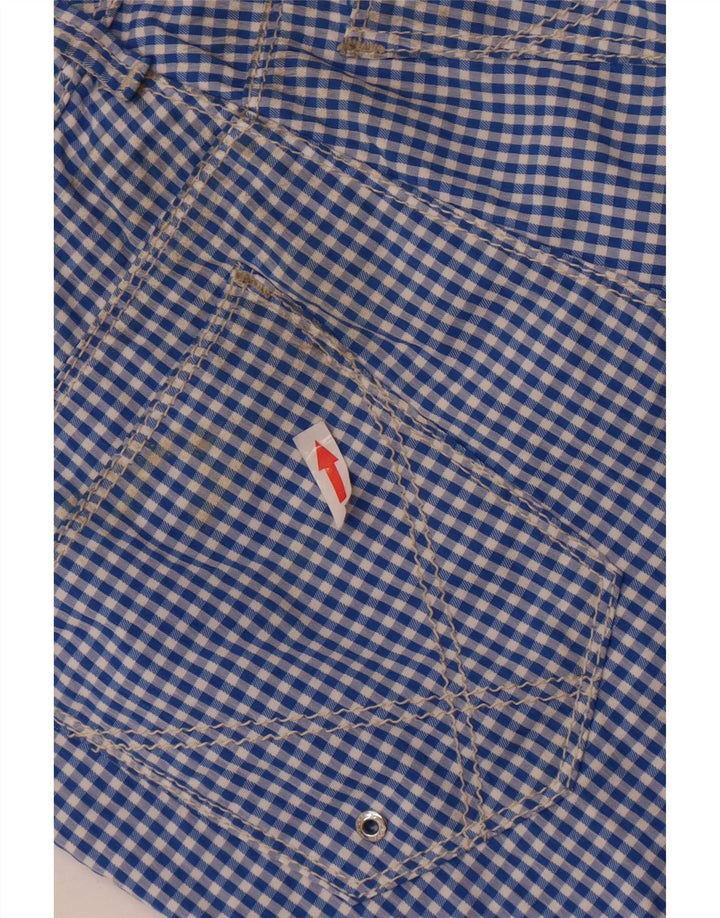 Pantaloncini chino da bambino Roy Rogers 11-12 anni W26 blu a quadretti in poliammide