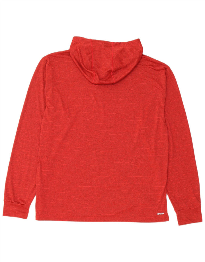 Maglione con cappuccio da donna New Balance UK 14 poliestere rosso medio