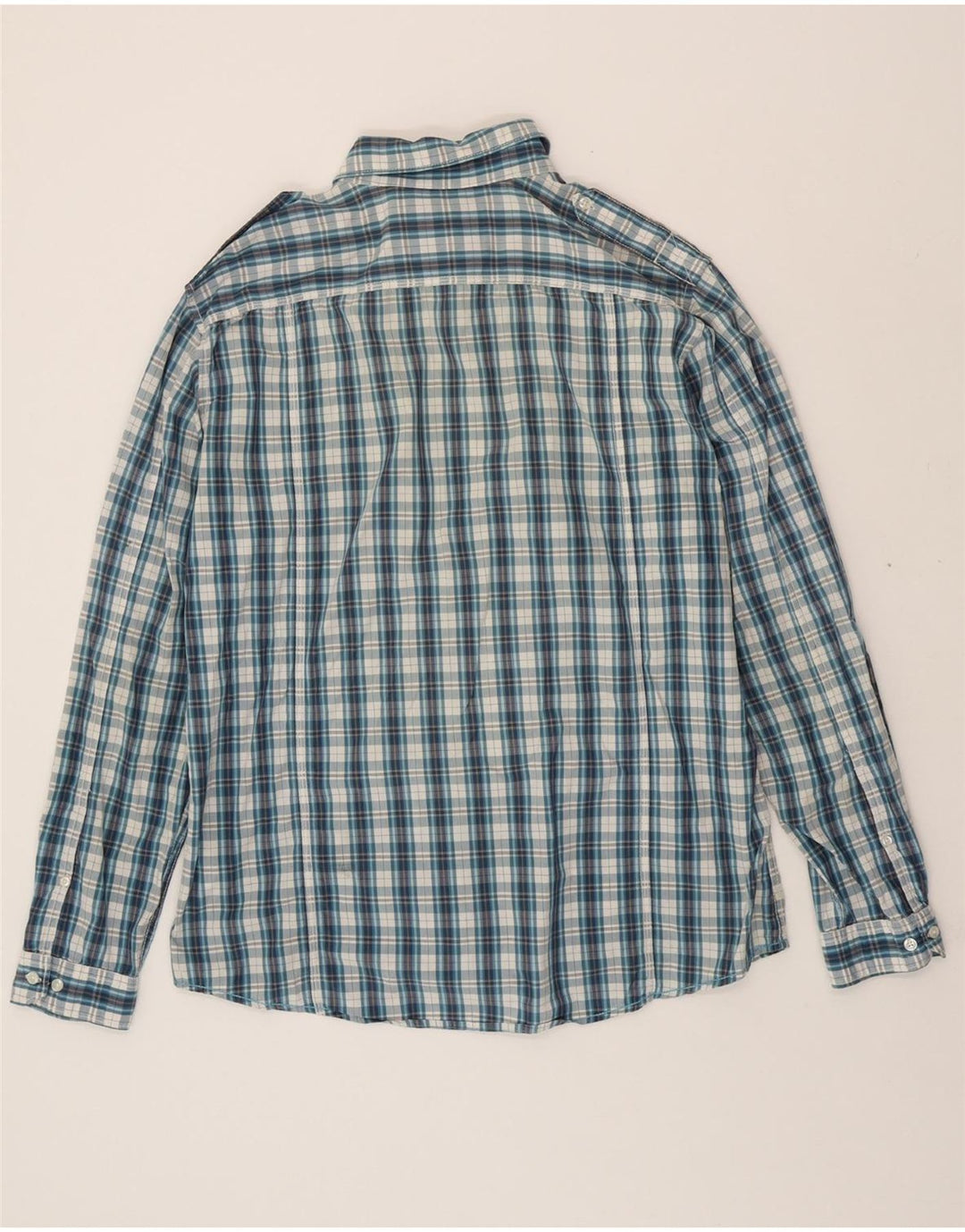 ESPRIT Mens Urban Fit Slim Fit Shirt XL Blue Check Vintage Esprit and Second-Hand Esprit from Messina Hembry 
