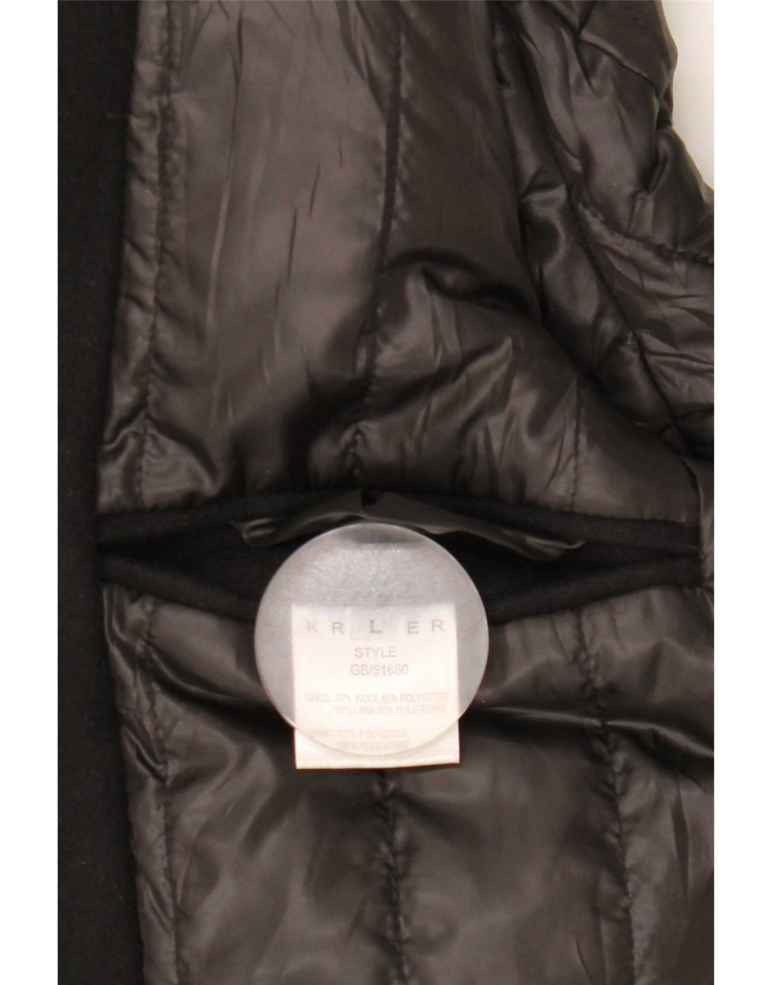 Cappotto da marinaio da uomo Kruder UK 40 grande lana nera