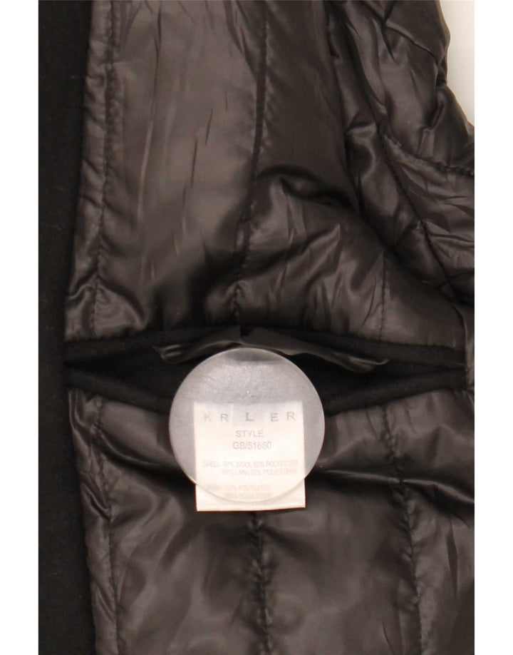 Cappotto da marinaio da uomo Kruder UK 40 grande lana nera