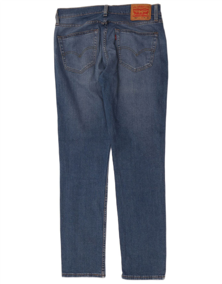 Levi's Uomo 511 Slim Jeans W33 L32 Cotone Blu