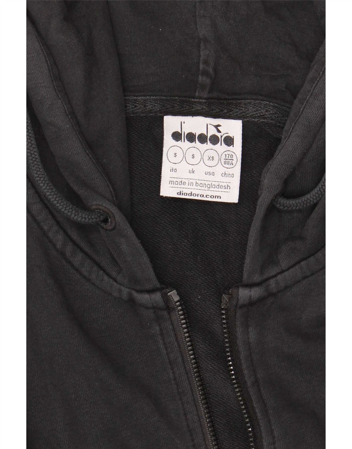 Felpa con cappuccio e zip Diadora da uomo piccola nera