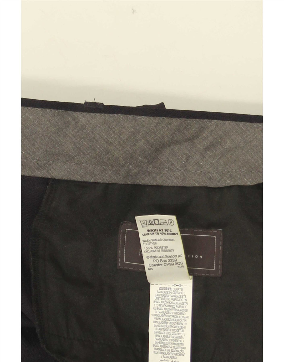 Pantaloni da abito dritti da uomo Marks & Spencer vestibilità regolare W42 L29 neri