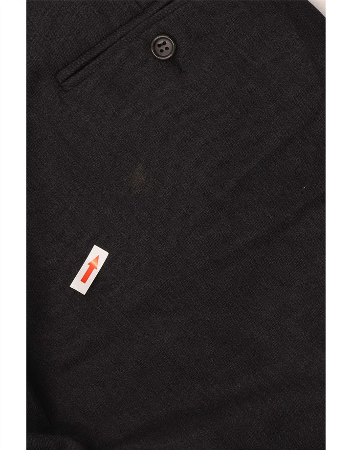Pantaloni da abito dritti da uomo Marks & Spencer W40 L28 poliestere grigio