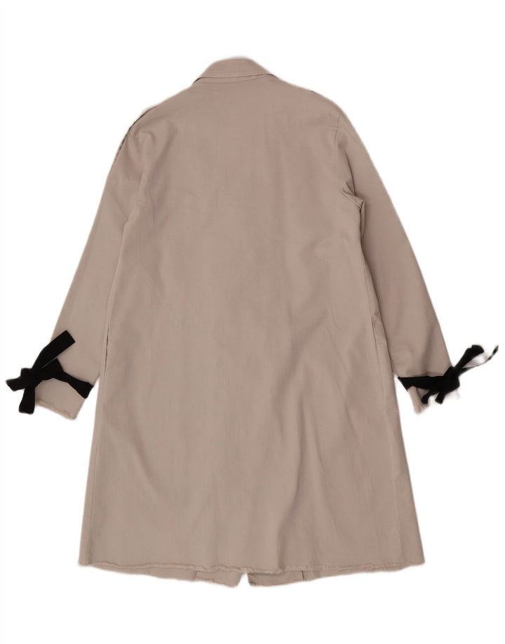 Trench da donna vintage UK 10 piccolo cotone grigio