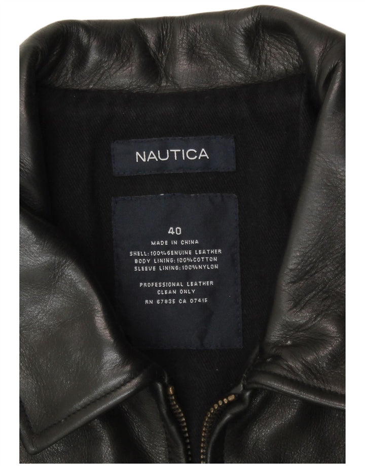 Giacca in pelle da uomo Nautica UK 40 grande in pelle nera
