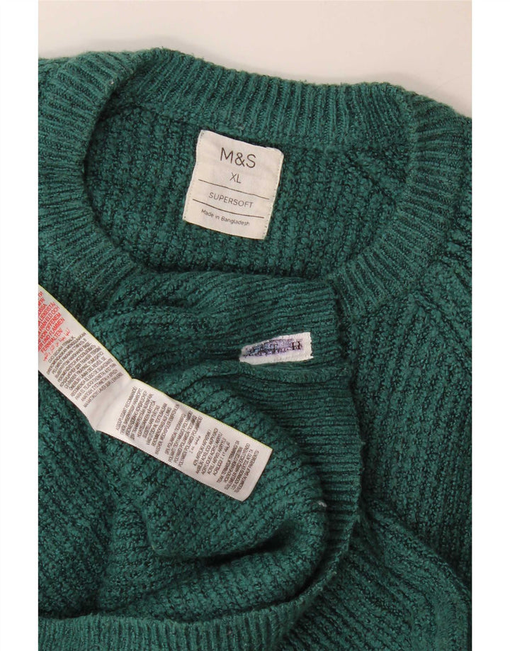 Maglione maglione girocollo da uomo Marks & Spencer XL verde poliammide