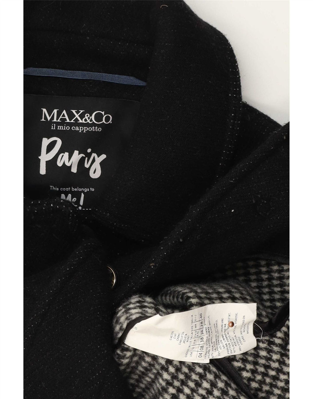 Max&Co. Soprabito da donna UK 8 piccolo in lana nera