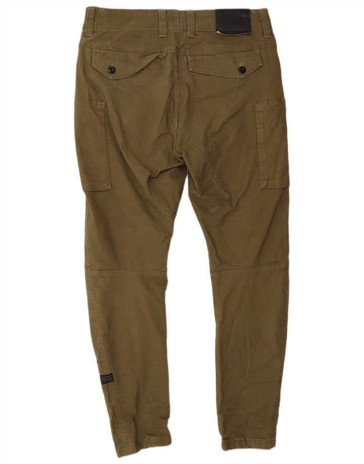 Pantaloni cargo G-STAR da uomo slim banana W34 L30 cotone kaki militare