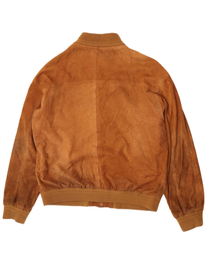 Giubbotto bomber in pelle scamosciata da uomo privato IT 52 XL in pelle marrone