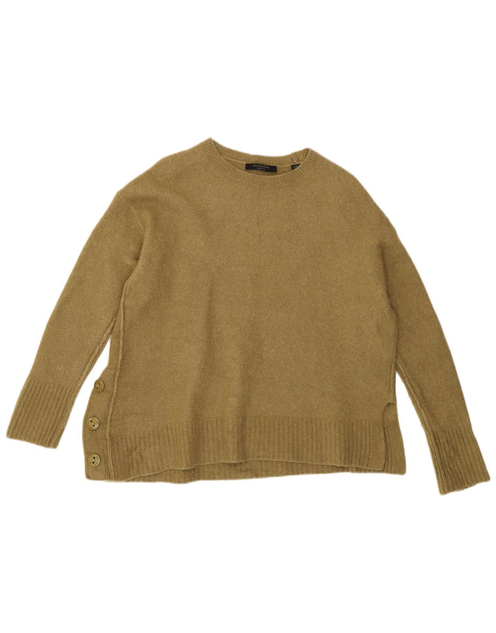 ALL SAINTS Womens Crew Neck Jumper Sweater UK 12 Medium Green Wool