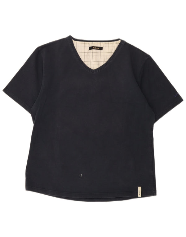 T-shirt da donna Barbour Top UK 18 XL cotone blu navy