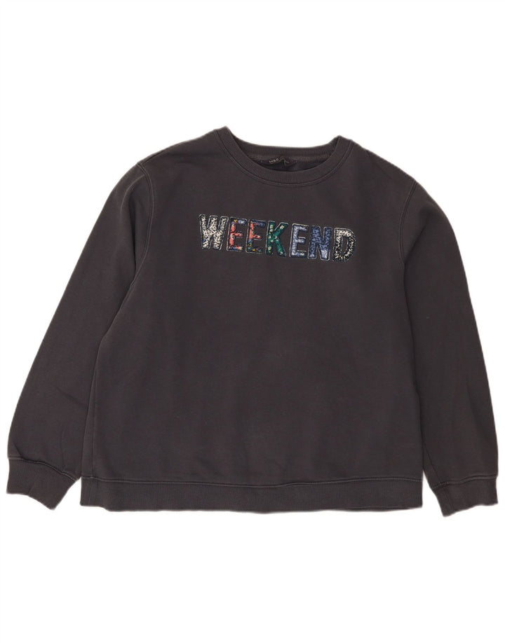 Felpa grafica da weekend da donna Marks & Spencer UK 14 grande nera