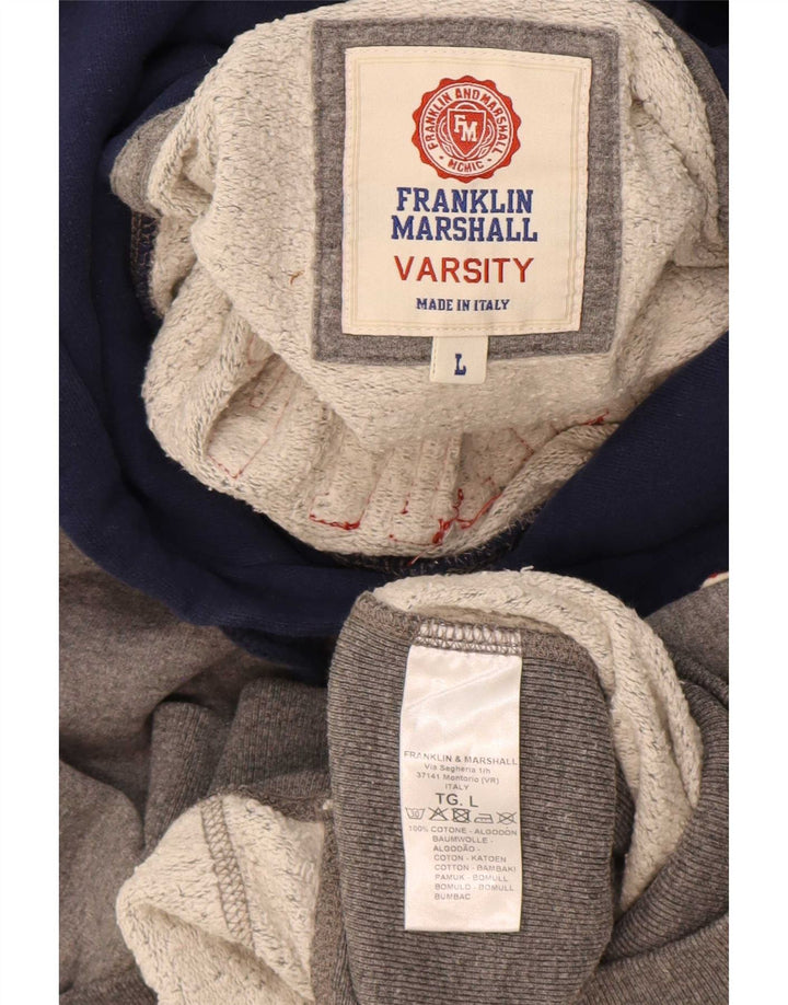 Maglione con cappuccio grafico da uomo Franklin & Marshall grande color grigio