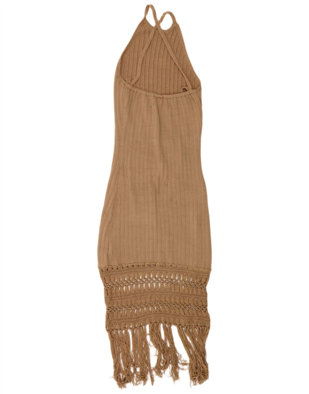 Abito da donna in maglia Shein con scollo all'americana UK 14 Grande poliestere beige