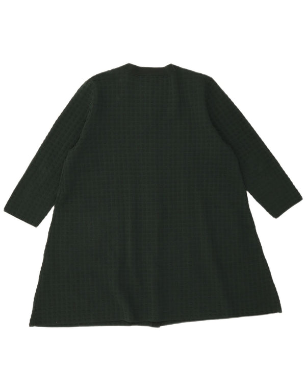 Cos Womens Longline 3/4 Sleeve Cardigan Sweater UK 14 Medium Green Cotton