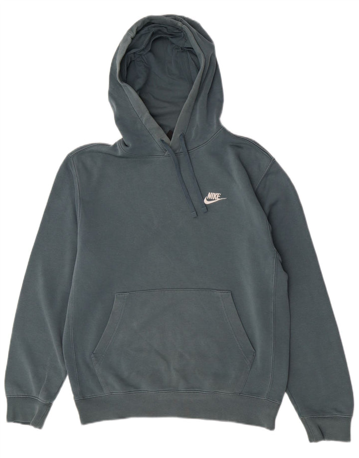 Felpa con cappuccio da uomo Nike Small in cotone blu