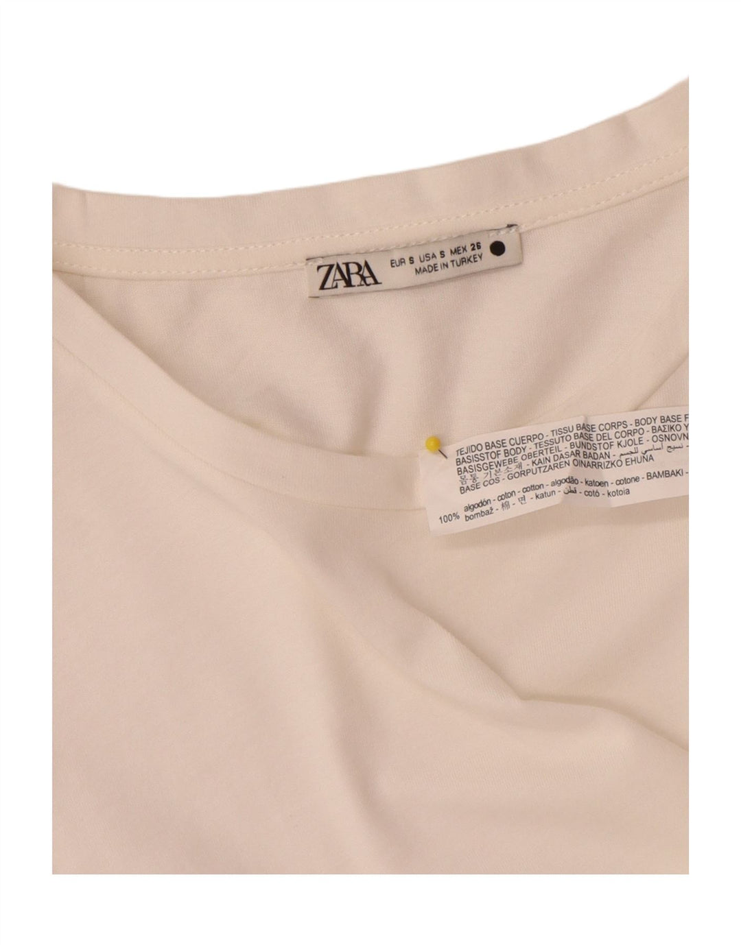 Camicetta da donna Zara Top UK 10 piccola in cotone bianco
