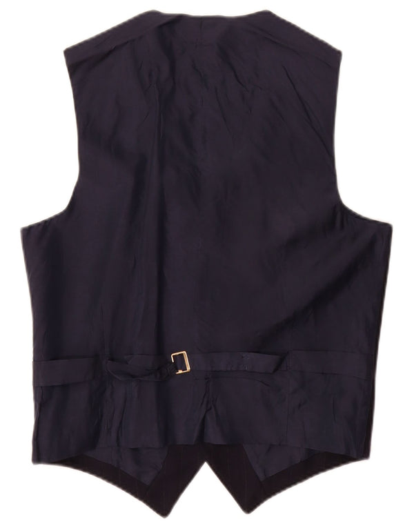 Gilet vintage da uomo piccolo a righe blu navy