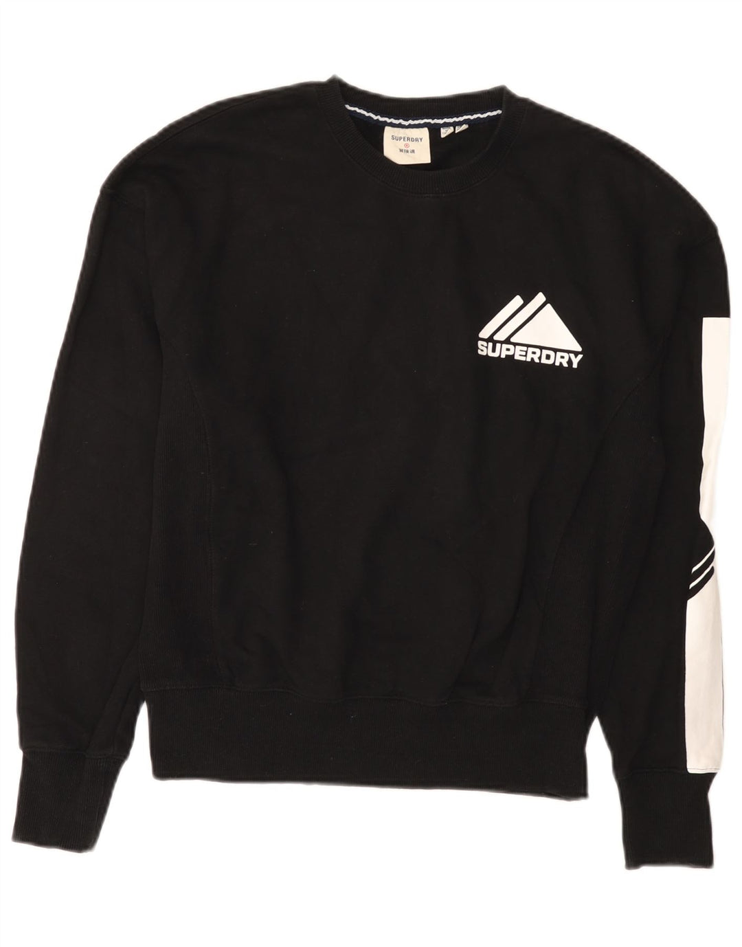 Felpa con grafica da donna Superdry Maglione UK 12 Medium Black Colourblock