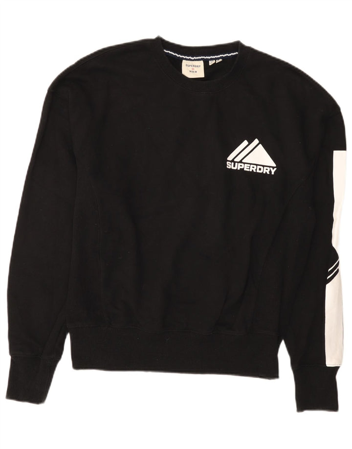 Felpa con grafica da donna Superdry Maglione UK 12 Medium Black Colourblock