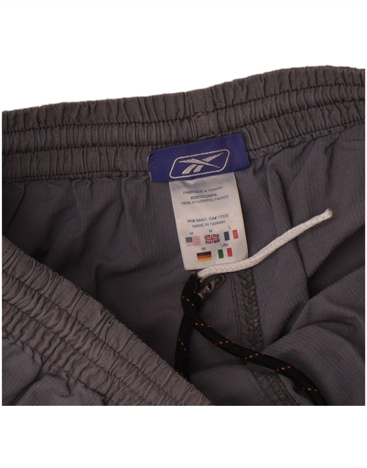 Pantaloncini sportivi Reebok da uomo in nylon grigio medio