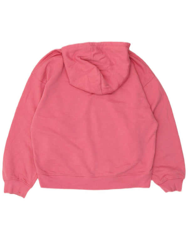 Maglione oversize con cappuccio da donna Zara UK 14 cotone rosa medio