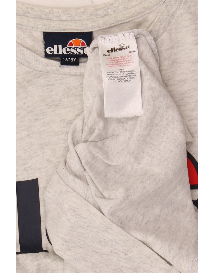 T-shirt grafica per ragazze ELLESSE 12-13 anni in cotone grigio puntinato