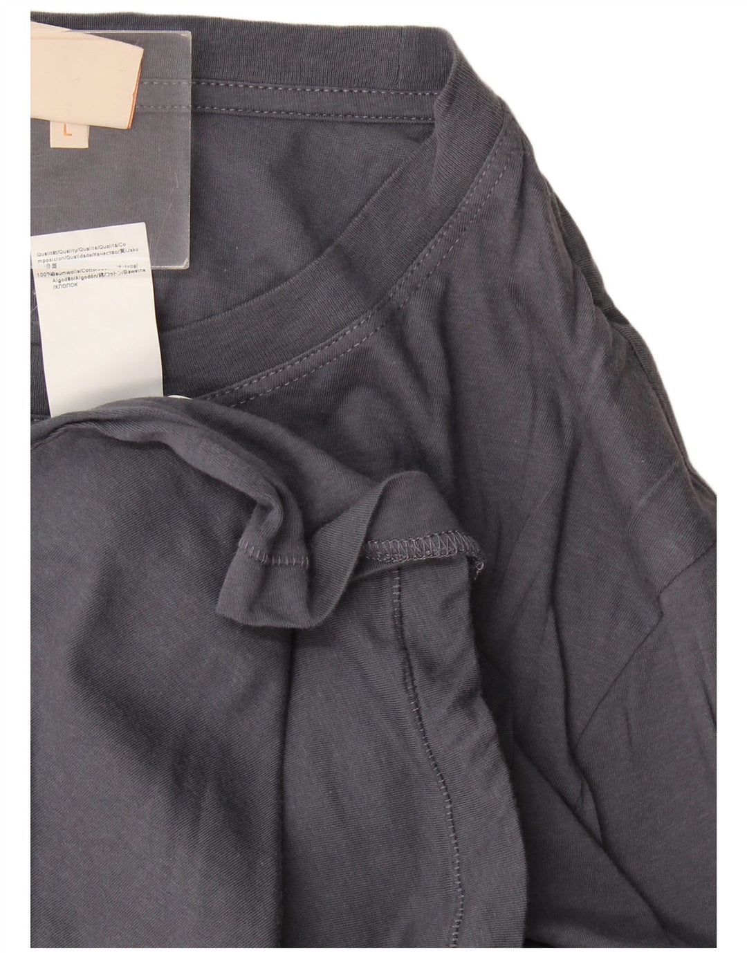 Hugo Boss Top grafico da uomo a maniche lunghe in cotone grigio grande
