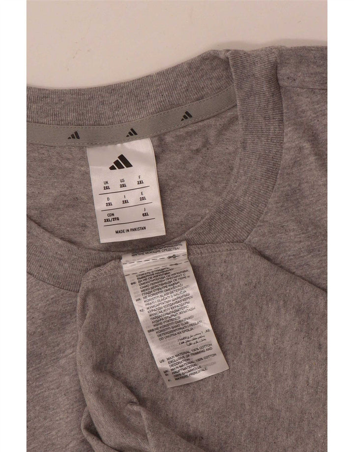 T-shirt Adidas da uomo Top 2XL in cotone grigio