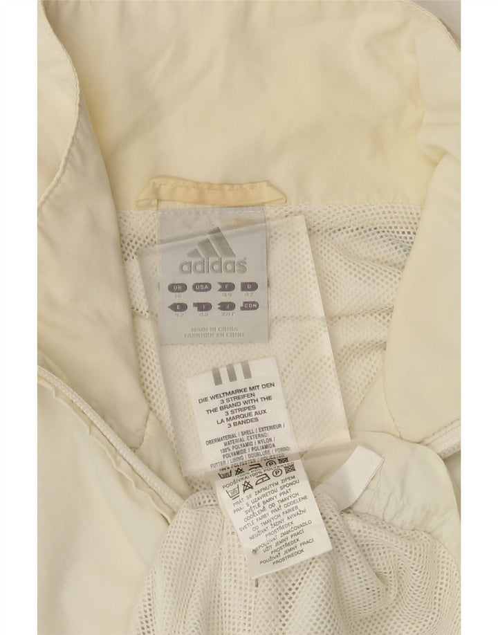 Giacca da tuta da donna Adidas UK 16 Large White Colourblock in poliammide